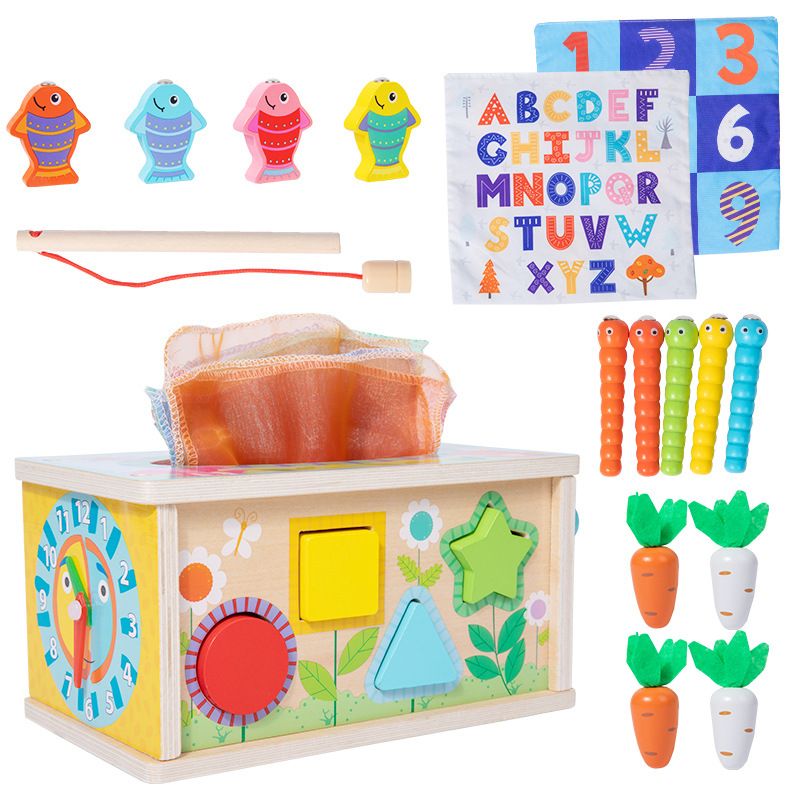 1pcs Fun Interactive Polyester Tissue Box Toy Educational Number